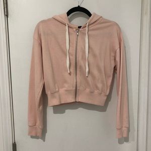Forever 21 Pink & White Cropped Hoodie 💖